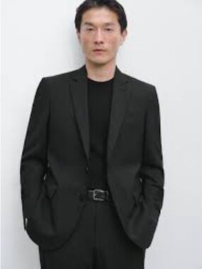 Paul smith London made in Italy Men's Black Single-Breasted Tailored Suit Jacket